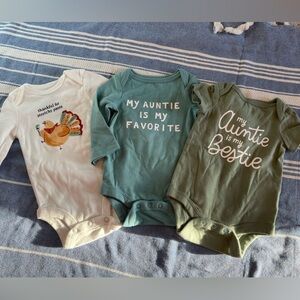 Set of Three Baby Onesies with Cute Sayings